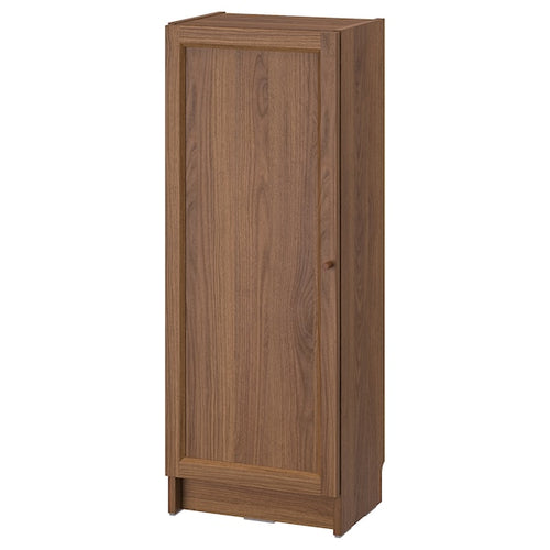 BILLY / OXBERG - Bookcase with door, brown walnut effect, 40x30x106 cm