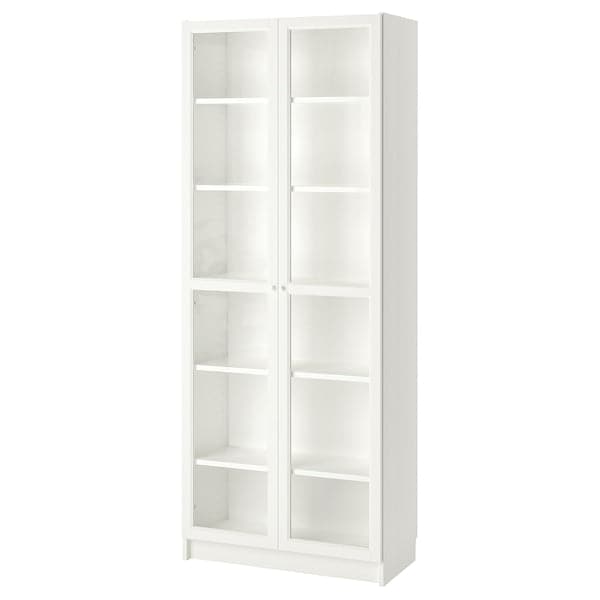 Ikea BILLY / OXBERG - Bookcase with glass-doors, white/glass, 80x41x202 cm