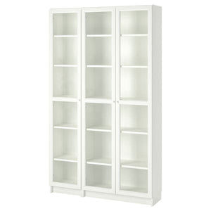 Ikea BILLY / OXBERG - Bookcase with glass-doors, white, 120x30x202 cm