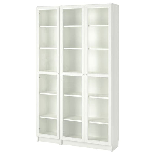 Ikea BILLY / OXBERG - Bookcase with glass-doors, white, 120x30x202 cm