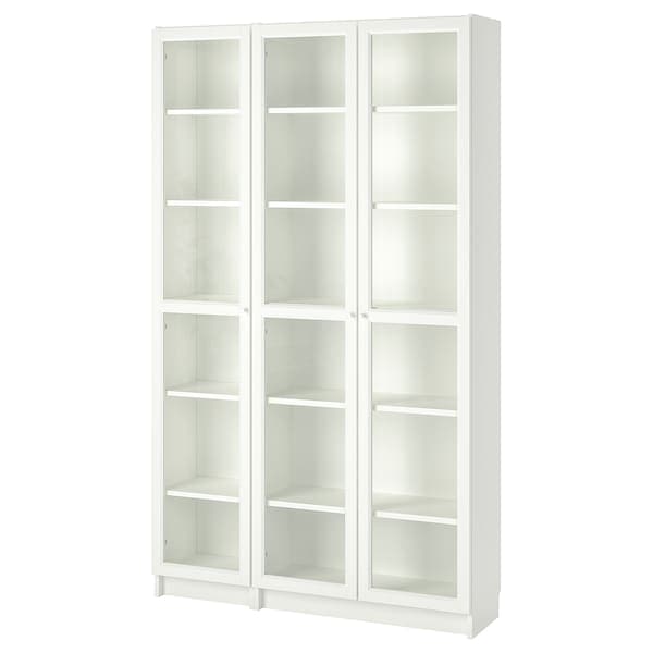 Ikea BILLY / OXBERG - Bookcase with glass-doors, white, 120x30x202 cm
