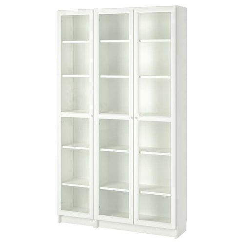 BILLY / OXBERG - Bookcase with glass-doors, white, 120x30x202 cm