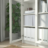 BILLY / OXBERG - Bookcase with glass-doors, white, 120x30x202 cm - best price from Maltashopper.com 69281804