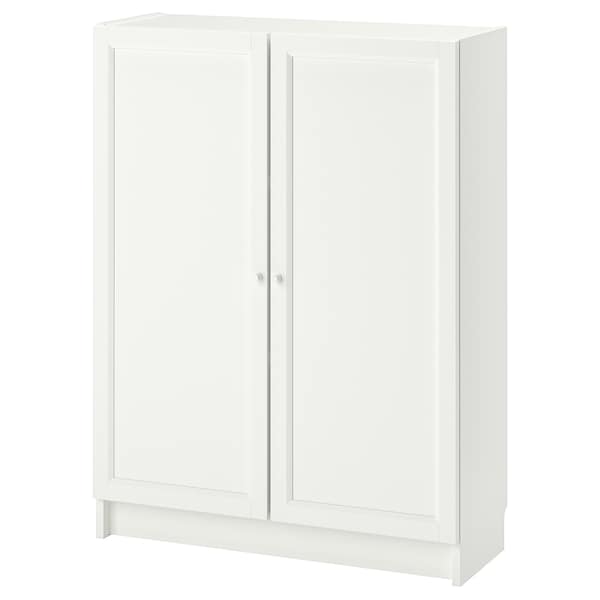 BILLY / OXBERG - Bookcase with doors, white, 80x30x106 cm - best price from Maltashopper.com 49280042
