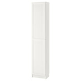 BILLY / OXBERG bookcase with doors, white, 40x41x202 cm