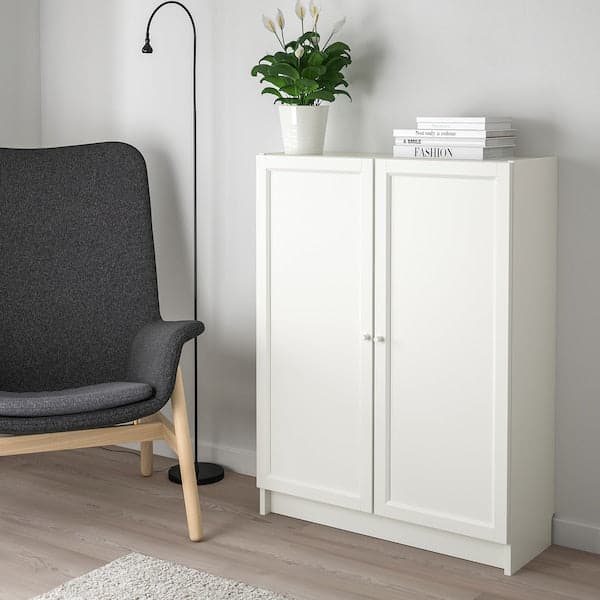 Ikea BILLY / OXBERG - Bookcase with doors, white, 80x30x106 cm