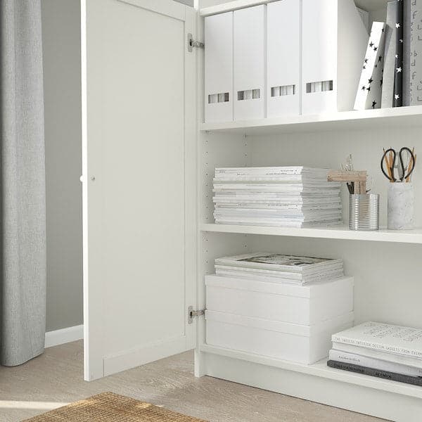 BILLY / OXBERG - Bookcase with doors, white , 80x30x202 cm - Premium Bookcases & Standing Shelves from Ikea - Just €136.99! Shop now at Maltashopper.com