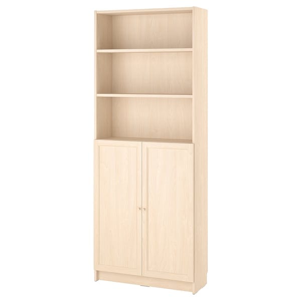 Ikea BILLY / OXBERG - Bookcase with doors, birch effect,80x30x202 cm