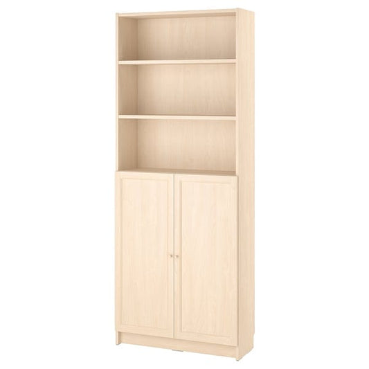 Ikea BILLY / OXBERG - Bookcase with doors, birch effect,80x30x202 cm