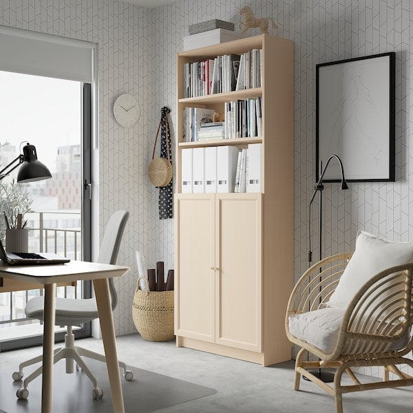 Ikea BILLY / OXBERG - Bookcase with doors, birch effect,80x30x202 cm