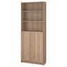 BILLY / OXBERG bookcase with doors, oak effect, 80x30x202 cm