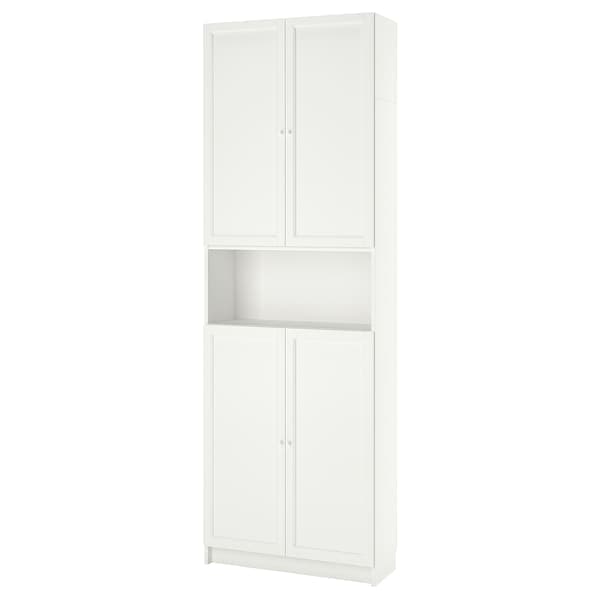 Ikea BILLY / OXBERG - Bookcase w doors/extension unit, white, 80x30x237 cm