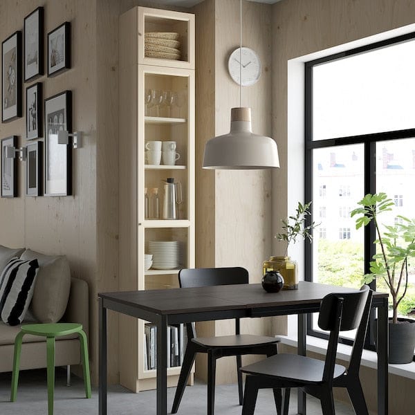 Ikea BILLY / OXBERG - Bookcase with glass doors/elem suppl, birch effect,40x30x237 cm