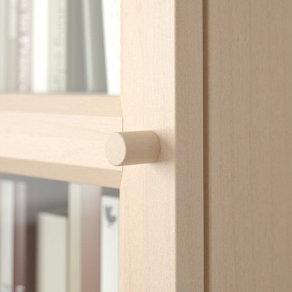Ikea BILLY / OXBERG - Bookcase with glass doors/elem suppl, birch effect,40x30x237 cm