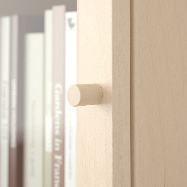 Ikea BILLY / OXBERG - Bookcase with glass doors/elem suppl, birch effect,40x30x237 cm