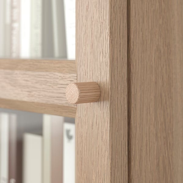 Ikea BILLY / OXBERG - Bookcase w glass doors/ext unit, oak effect, 40x30x237 cm