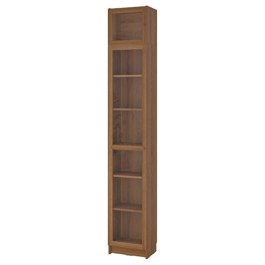 Ikea BILLY / OXBERG - Bookcase w glass doors/ext unit, brown walnut effect, 40x30x237 cm