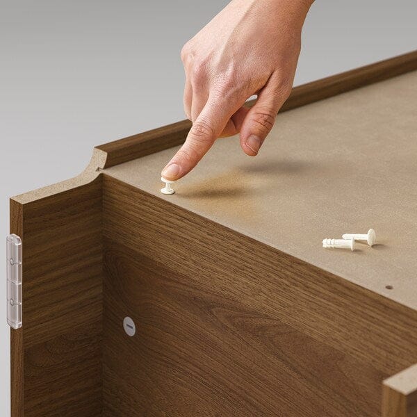 Ikea BILLY / OXBERG - Bookcase w glass doors/ext unit, brown walnut effect, 40x30x237 cm