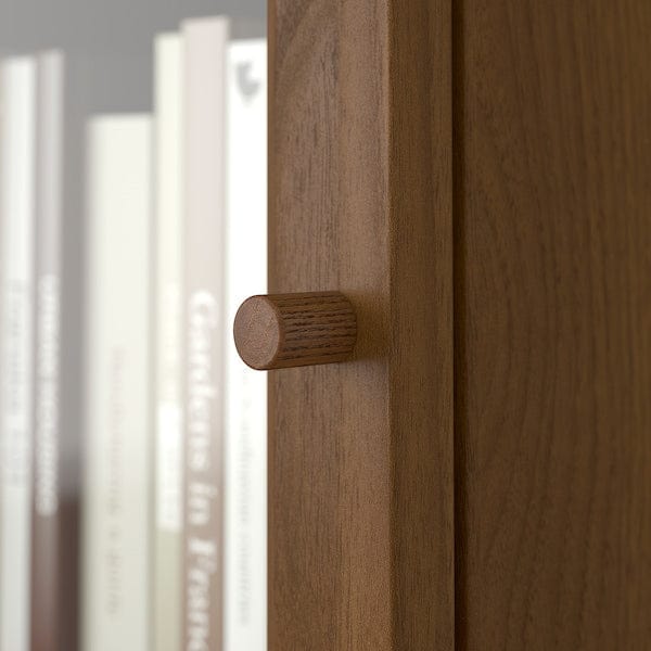 Ikea BILLY / OXBERG - Bookcase w glass doors/ext unit, brown walnut effect, 40x30x237 cm