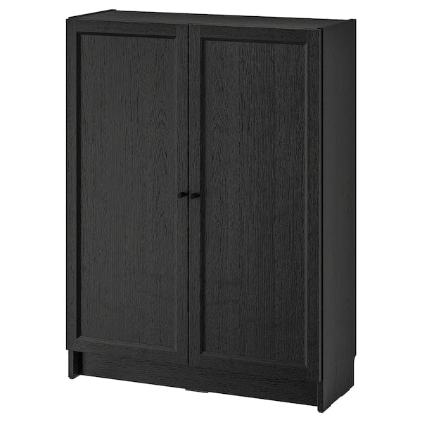 Ikea BILLY / OXBERG - Bookcase with doors, black oak effect, 80x30x106 cm