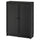 BILLY / OXBERG - BILLY / OXBERG Bookcase with doors, black oak effect, 80x30x106 cm
