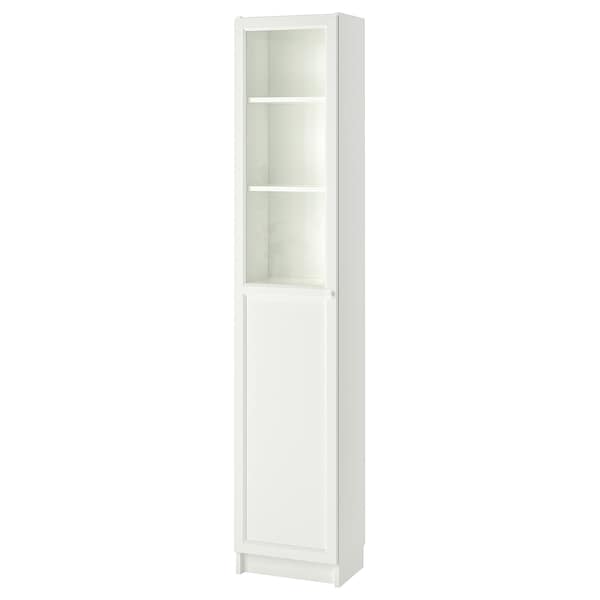 Ikea BILLY / OXBERG - Bookcase with panel/glass door, white/glass, 40x30x202 cm