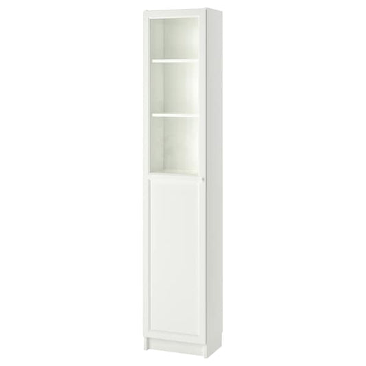Ikea BILLY / OXBERG - Bookcase with panel/glass door, white/glass, 40x30x202 cm
