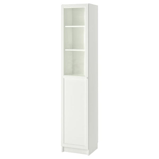 Ikea BILLY / OXBERG - Bookcase with panel/glass door, white/glass, 40x42x202 cm