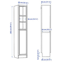 BILLY / OXBERG - Bookcase with glass panel/door, birch effect,40x30x202 cm - best price from Maltashopper.com 59483336