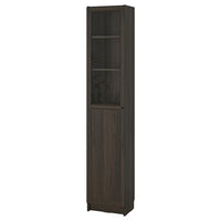 BILLY / OXBERG - Bookcase with glass panel/door, dark brown oak effect,40x30x202 cm - best price from Maltashopper.com 99483339
