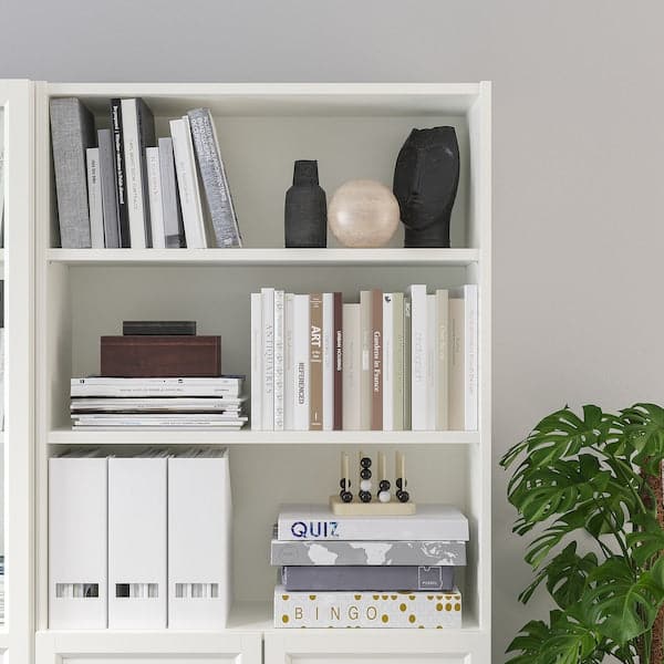 Ikea BILLY / OXBERG - Bookcase with panel/glass doors, white, 160x30x202 cm