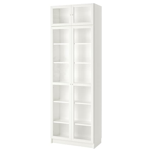 Ikea BILLY / OXBERG Library/top/ante element - white/glass 80x42x237 cm , 80x42x237 cm
