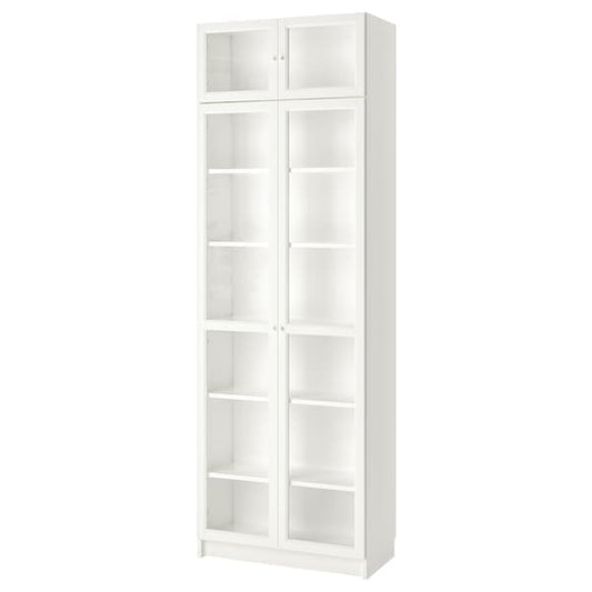 Ikea BILLY / OXBERG Library/top/ante element - white/glass 80x42x237 cm , 80x42x237 cm