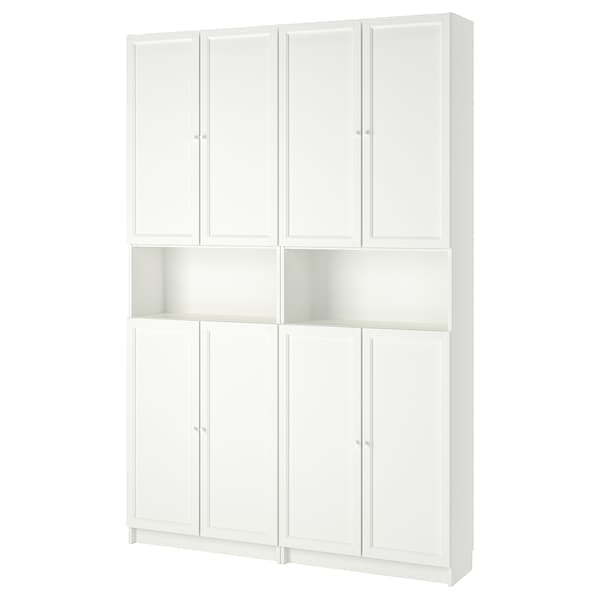 Ikea BILLY / OXBERG - Bookcase w height extension ut/drs, white, 160x30x237 cm
