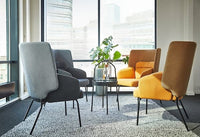 BINGSTA - High-backed armchair, Vissle dark yellow/Kabusa dark yellow , - best price from Maltashopper.com 40455654