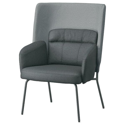 BINGSTA - High-backed armchair, Vissle dark grey/Kabusa dark grey , - best price from Maltashopper.com 10454236