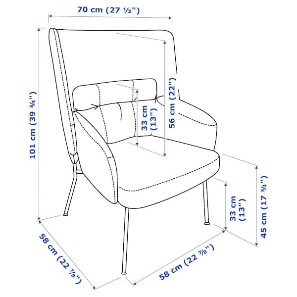 BINGSTA - High-backed armchair, Vissle dark grey/Kabusa dark grey , - Premium  from Ikea - Just €258.99! Shop now at Maltashopper.com