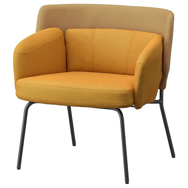 BINGSTA - Armchair, Vissle dark yellow/Kabusa yellow ,