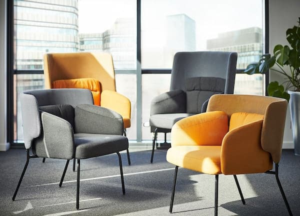 BINGSTA - Armchair, Vissle dark yellow/Kabusa yellow , - best price from Maltashopper.com 40455649
