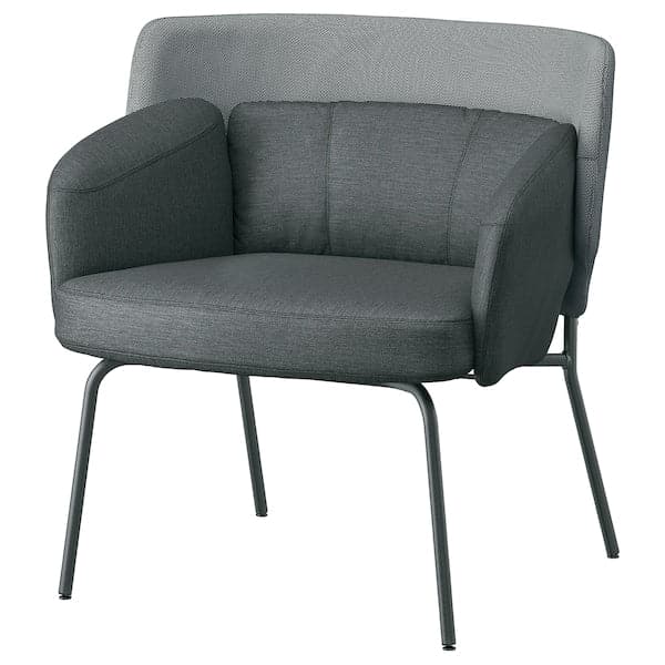 BINGSTA - Armchair, Vissle dark grey/Kabusa dark grey ,