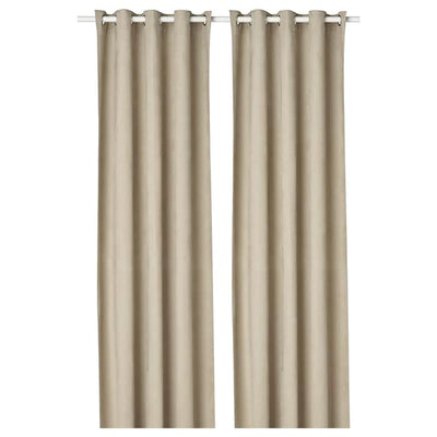 BIRTNA Blackout curtains, 1 pair - beige 145x300 cm - best price from Maltashopper.com 90480774