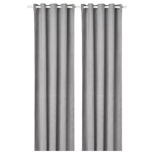 BIRTNA Blackout curtains, 1 pair - gray 145x300 cm , 145x300 cm