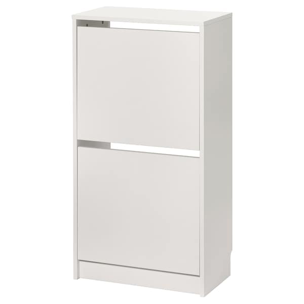 BISSA - Shoe cabinet with 2 compartments, white