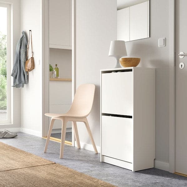 Ikea BISSA - Shoe cabinet with 2 compartments, white, 49x28x93 cm