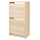 BISSA shoe cabinet with 2 compartments, oak effect, 49x28x93 cm