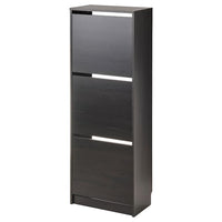 BISSA - 3-compartment shoe rack, brown-black, 49x28x135 cm - best price from Maltashopper.com 60530209