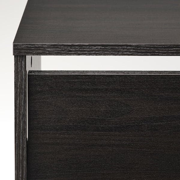 Ikea BISSA - 3-compartment shoe rack, brown-black, 49x28x135 cm