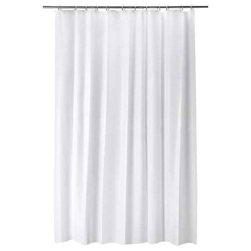 BJÄRSEN - Shower curtain, white, 180x200 cm