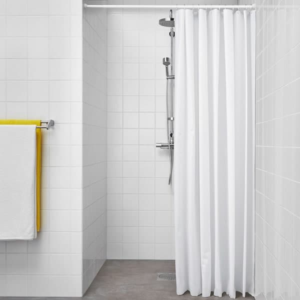 Ikea BJÄRSEN - Shower curtain, white, 180x200 cm