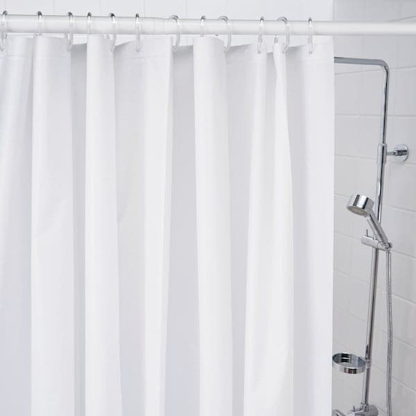 Ikea BJÄRSEN - Shower curtain, white, 180x200 cm